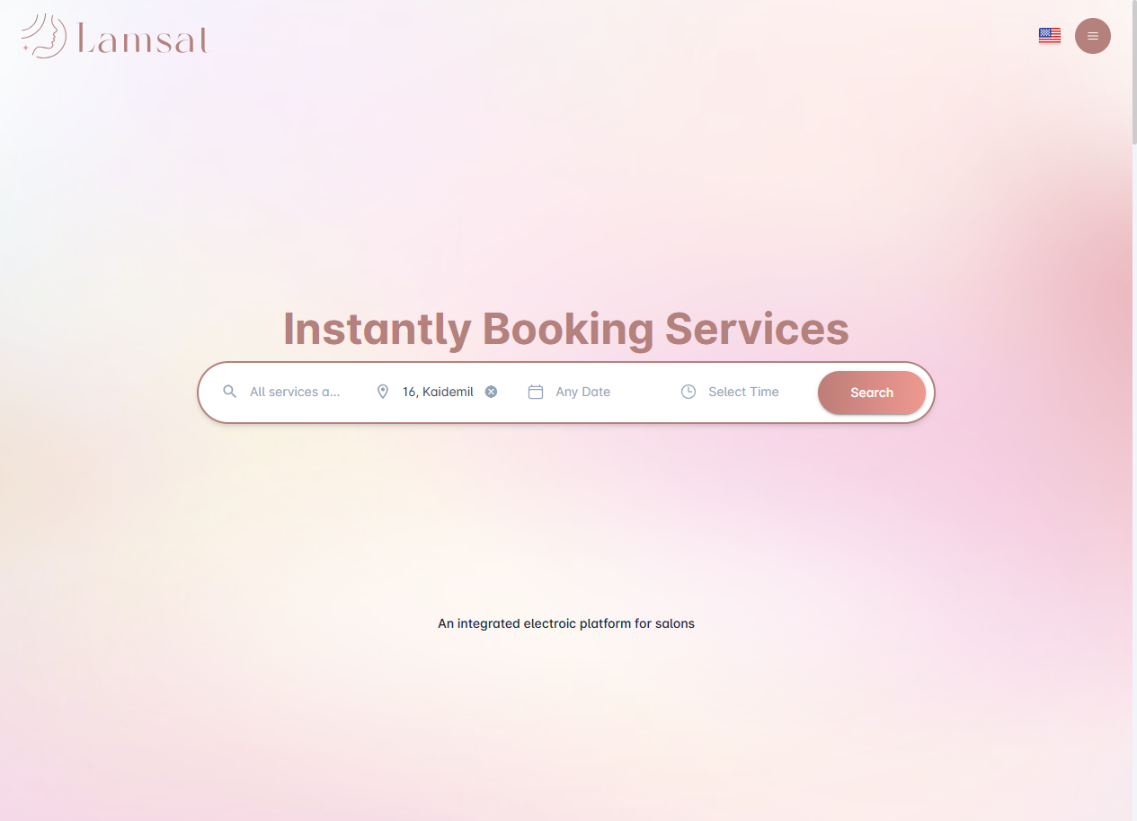 Lamsat booking search for salon services